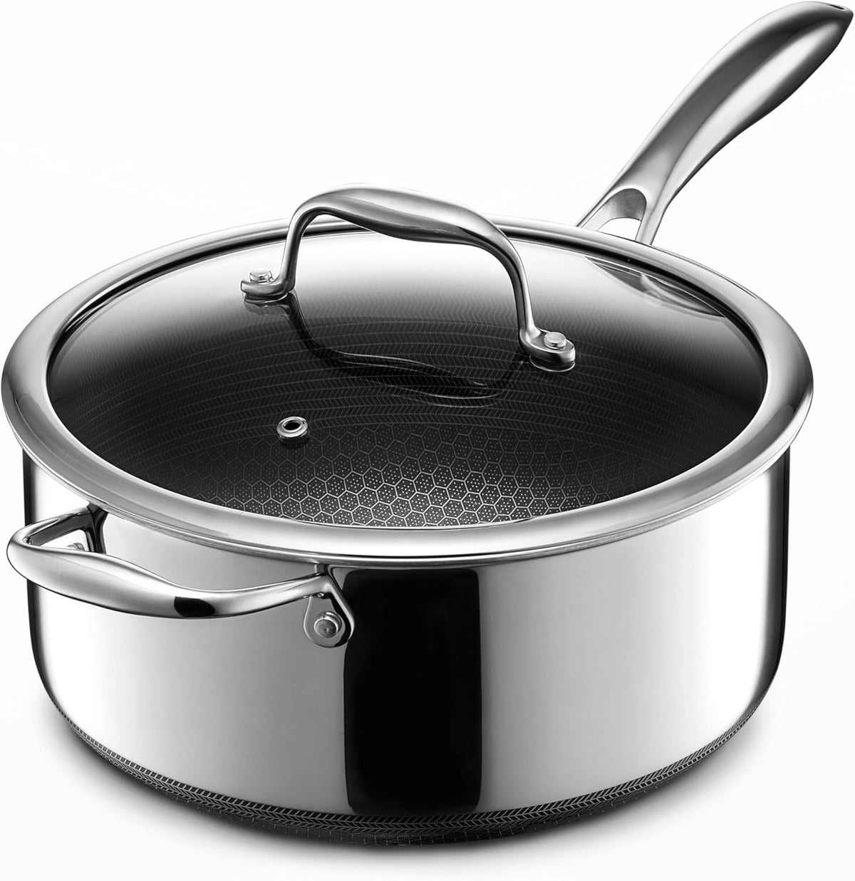 Hybrid Nonstick 4.7-Litre Saucepan with Tempered Glass Lid, Stay-Cool Handle