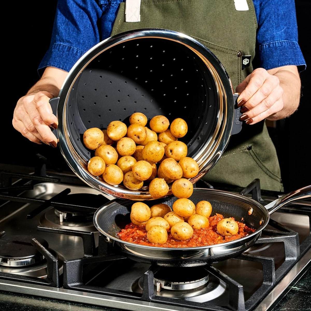 2-Piece Collapsible Steamer Basket Set – Heat-Safe to 230ºC, Dishwasher Safe