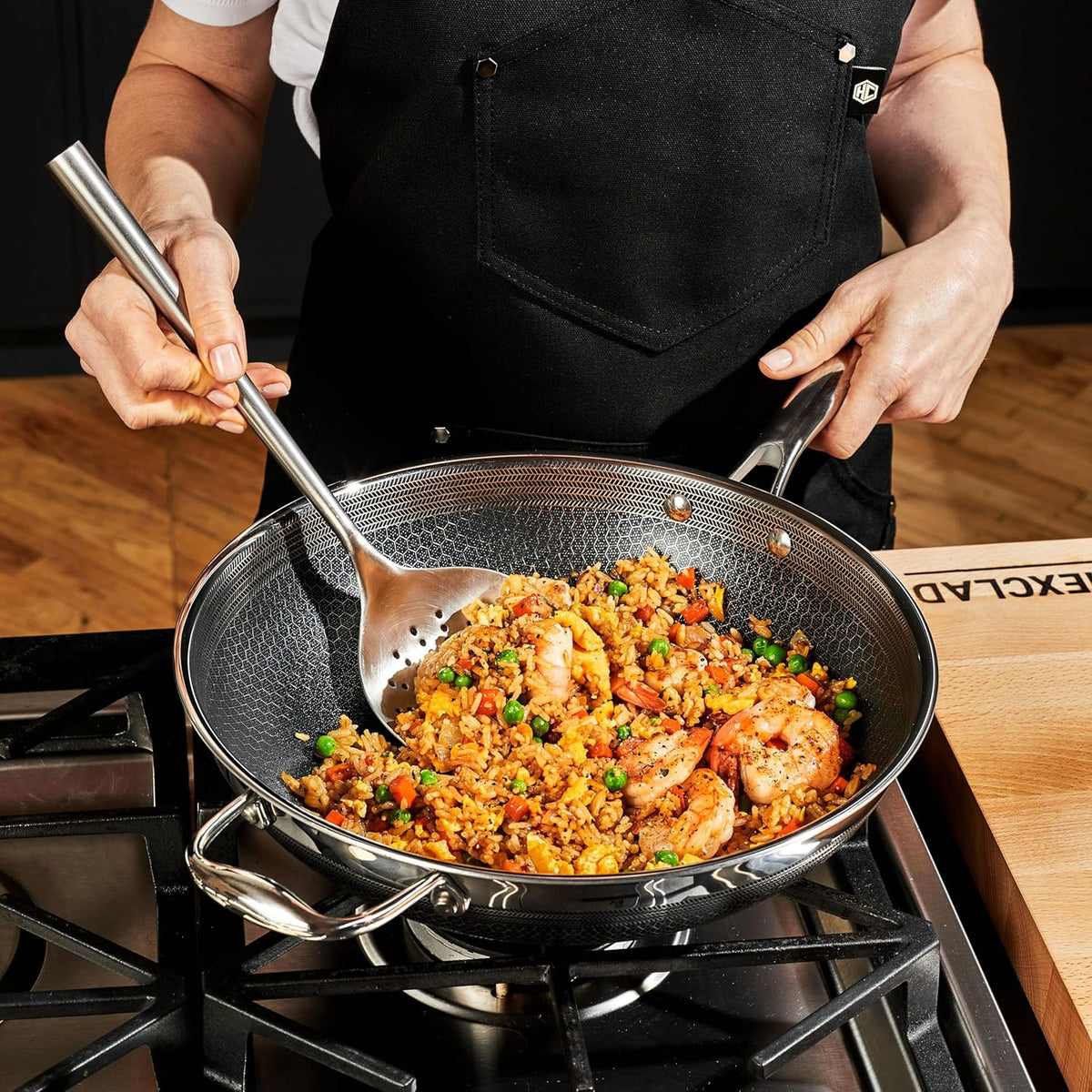 Thopos 30 cm Hybrid Nonstick Wok, Dishwasher & Oven Safe, Induction-Ready