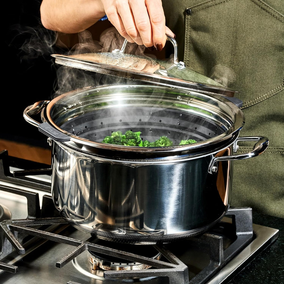 2-Piece Collapsible Steamer Basket Set – Heat-Safe to 230ºC, Dishwasher Safe